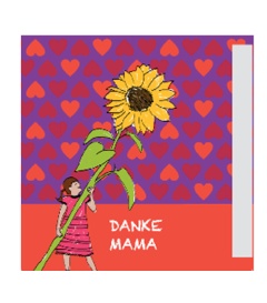 MUTTERTAGSBANDEROLE Danke Mama, 130 x 130 mm