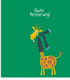 BANDEROLE, Gute Besserung Giraffe 130x130 mm