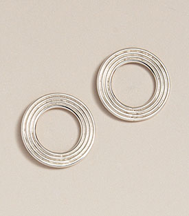 SILBEROHRSTECKER Art Deco rund 925 Dia 2cm