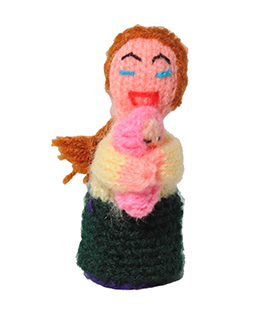 FRAU mit Kind Fingerpuppe 
