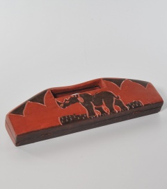OWARE 39x11cm, Oframholz mit Motiv, Molukkenbohnen