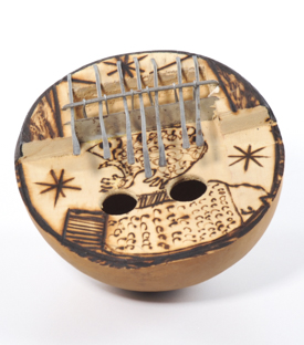 KALIMBA, 7 Töne Kürbis ca 18cm