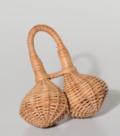 DOPPELRASSEL  Calabash mit Rohrfaser 20x17cm