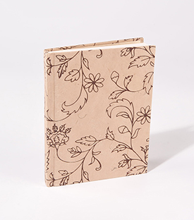 NOTIZBUCH Ranken creme-braun  11xH15cm Loktapapier 40 Blatt