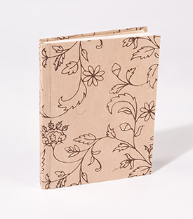 NOTIZBUCH Ranken creme-braun  15xH21xm Loktapapier 40 Blatt