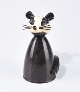 MAUS, Zaunwächter,handbemalt Blech, dm10xH20cm