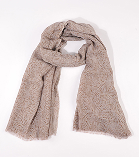 SCHAL Waldboden beige 100% Wolle 200x75cm