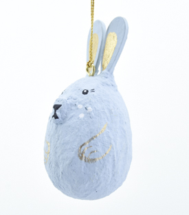 ANHÄNGER Hase blau Baumwollmaché upcycling H9cm