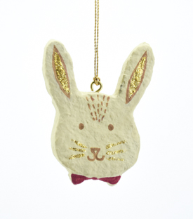 ANHÄNGER Hase braun Baumwollmaché upcycling H6cm