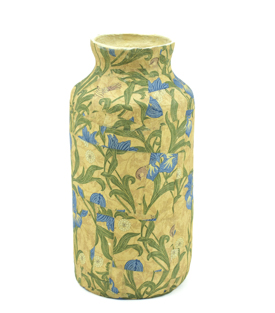 TROCKENVASE Floral gemustert Baumwollmaché upcycling H26cm
