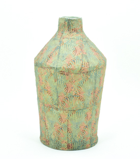 TROCKENVASE Floral gemustert Baumwollmaché upcycling H30cm