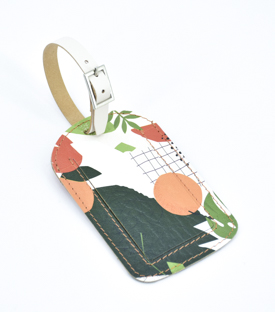 KOFFERANHÄNGER gemustert Leder recycelt H20 x B8cm