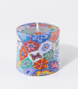 KERZE Swazi Candles Milefiori rund 6,5xh6,5cm