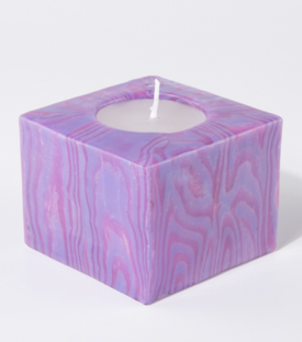 KERZE Swazi Candles Würfel lila 8,5x8,5xh7cm