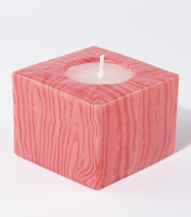 KERZE Swazi Candles Würfel rot 8,5x8,5xh7cm