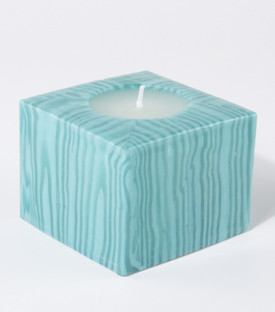 KERZE Swazi Candles Würfel blau 8,5x8,5xh7cm