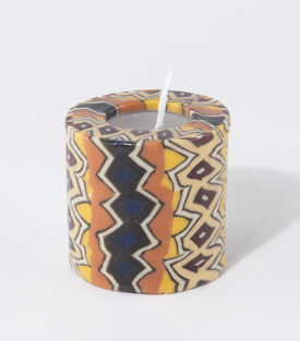 KERZE Swazi Candles Ethno rund 6,5xh6,5cm