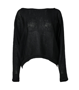 PULLOVER schwarz 100% Alpaka