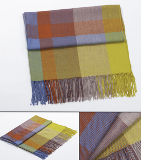 Artikeldetails anzeigen WEBDECKE ALPAKA bunt gemustert 150x128cm 100% Alpakawolle