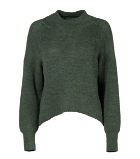 PULLOVER waldgrün 100% Alpaka