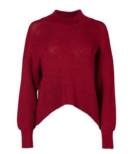 PULLOVER signalrot 100% Alpaka