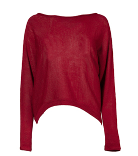 PULLOVER signalrot 100% Alpaka