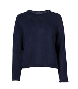 PULLOVER nachtblau 100% Alpaka
