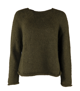 PULLOVER tannengrün 89% Alpaka 11% Polyamid