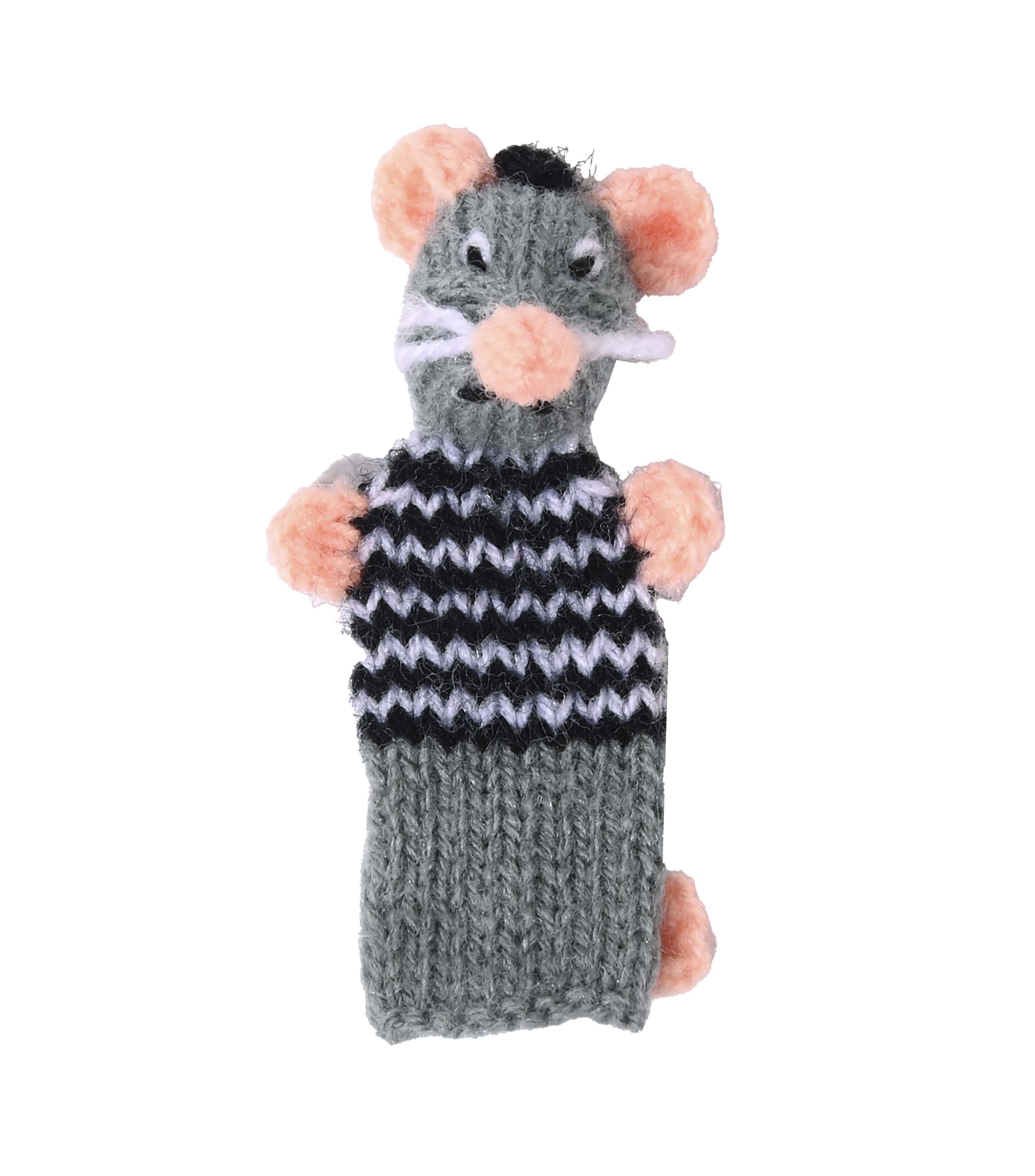 RATTE Fingerpuppe handgestrickt, L9cm