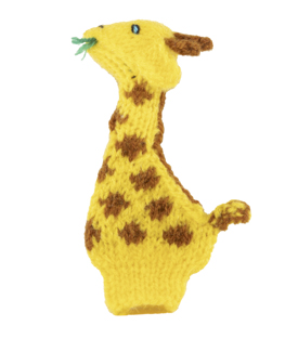 GIRAFFE mit Gras Fingerpuppe 