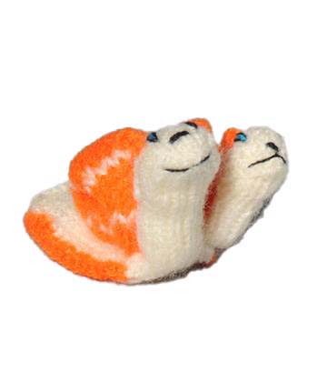 SCHNECKE mit Baby, Fingerpuppe 