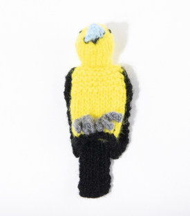 KANARIENVOGEL Fingerpuppe gelb Wolle ca.8cm