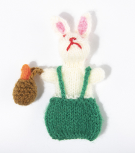 HASE Fingerpuppe Korb Wolle ca.8cm