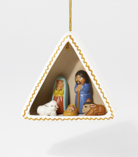 ANHÄNGER Weihnachtskrippe dreieckig 6,5x6,5xT2,5cm