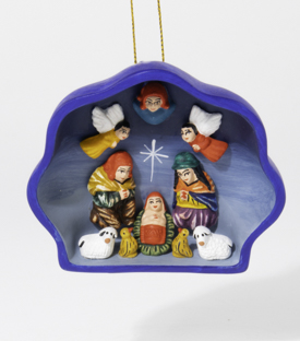 ANHÄNGER Weihnachtskrippe Muschel 9,5x8,5xT3cm