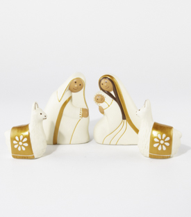 KRIPPE weiß gold 4teilig H10cm