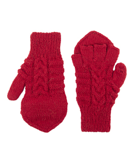 HANDSCHUHE signalrot 100% Alpaka