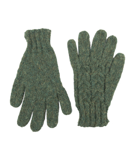 HANDSCHUHE waldgrün 100% Alpaka