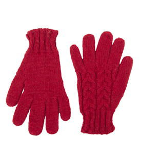 HANDSCHUHE signalrot 100% Alpaka