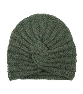 TURBANHAUBE waldgrün 100% Alpaka