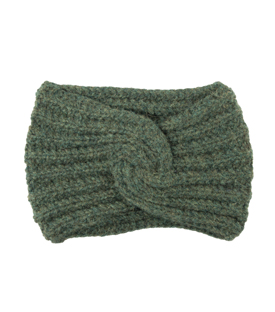 TURBANSTIRNBAND waldgrün 100% Alpaka
