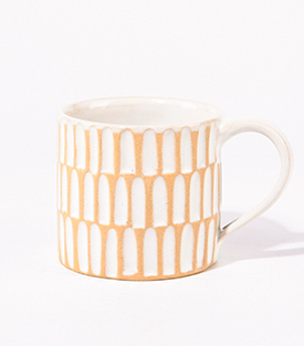 TASSE Kerben weiß M ca. dm8xH7,5cm