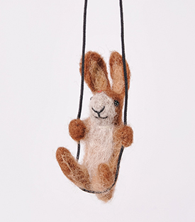 ANHÄNGER Hase Filz, braun 8cm
