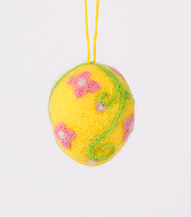 ANHÄNGER Osterei Filz, gelb 4,5cm