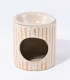 Artikeldetails anzeigen DUFTLAMPE Rillen weiß Keramik, dm8,5xH10cm
