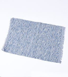 TISCHSET natur-blau handgewebt Baumwolle, ca. 43x29cm