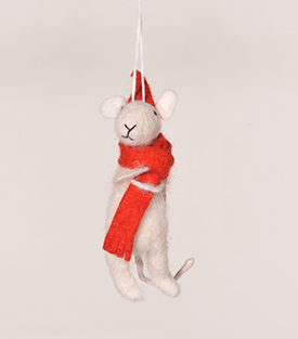 ANHÄNGER Maus mit Mütze, Filz, 11cm