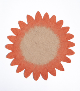 MATTE Sonne pfirsich Filz, 100% Wolle, dm ca. 45cm