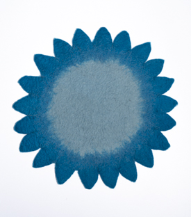 MATTE Sonne blau Filz, 100% Wolle, dm ca. 45cm