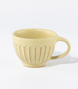 TASSE klein Rillen gelb dm8xH6cm